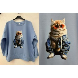 SUDADERA OVERSIZE GATO CHULO